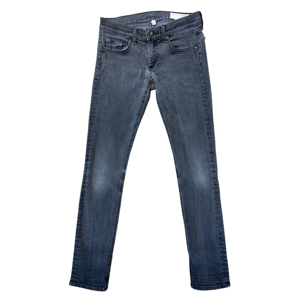 Rag & Bone Tomboy Cropped Skinny Boyfriend Jeans Faded Black Wash - Size 24